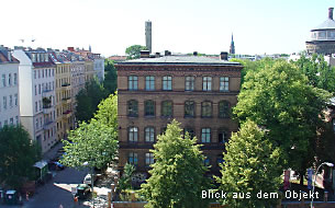 Blick aus dem Objekt über die Prenzlauer Allee - Immanuelkirchplatz